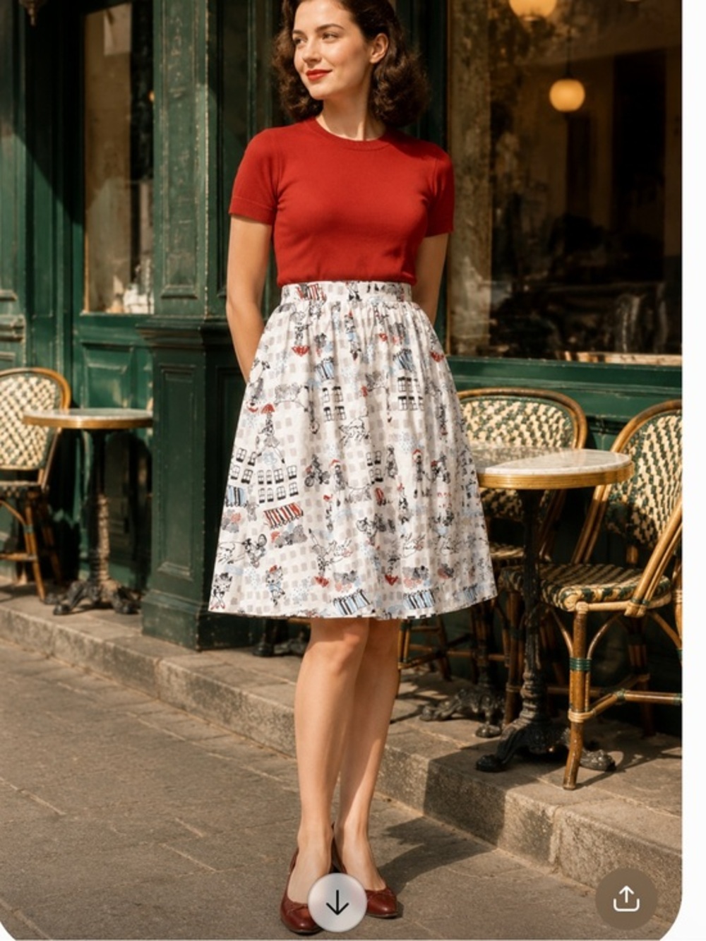 NWT ModCloth Parisian Dogs Umbrella Novelty skirt